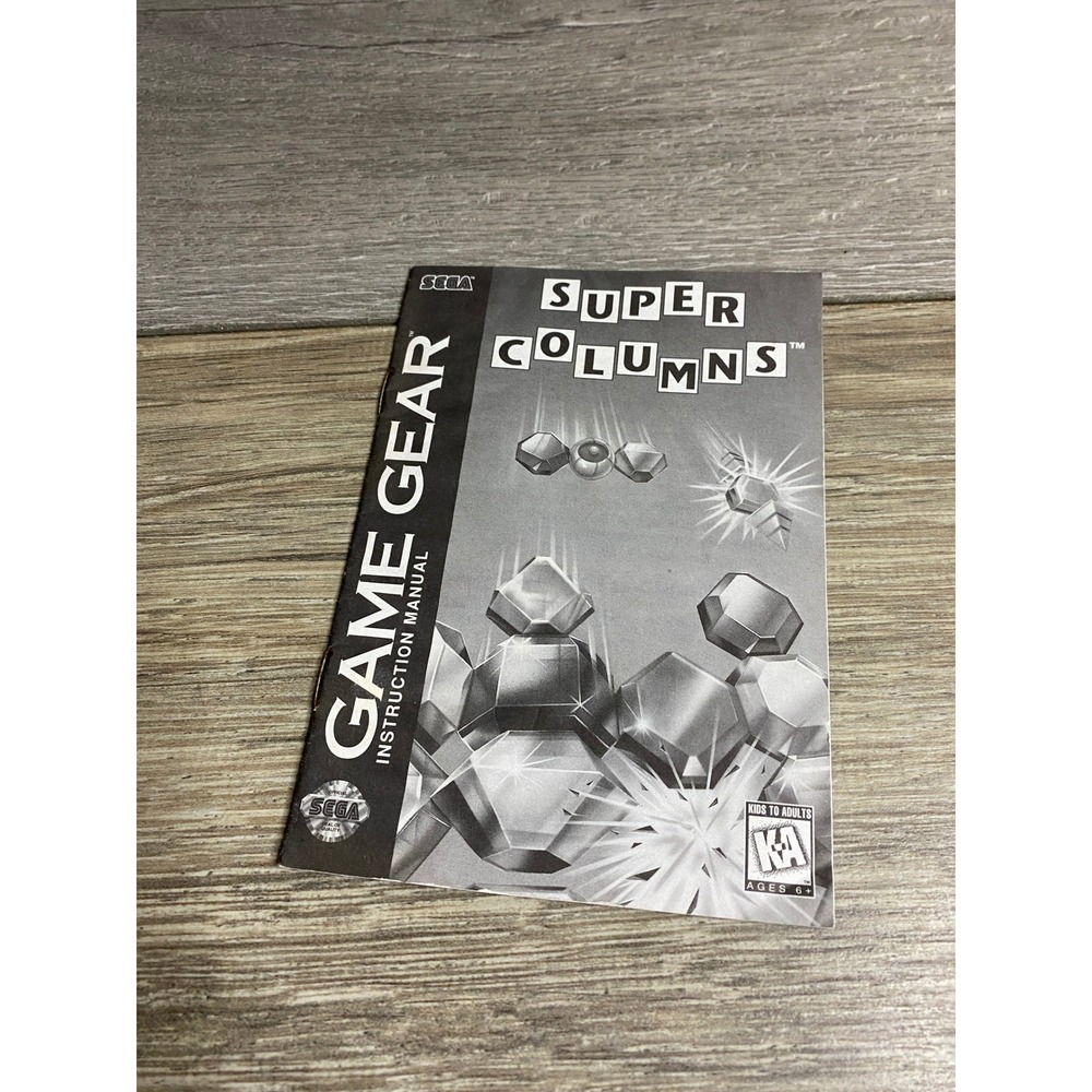 Sega Game Gear Super‎ Columns Instruction Manual Original 1995 Puzzle Booklet